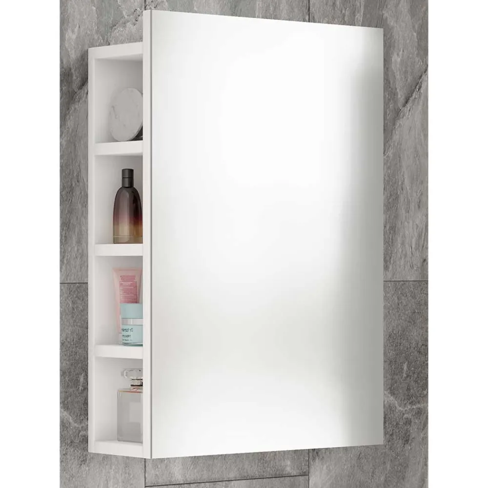 Wohnen Bad-Spiegelschränke*Weißer Badezimmerspiegel mit acht Fächern - Sua