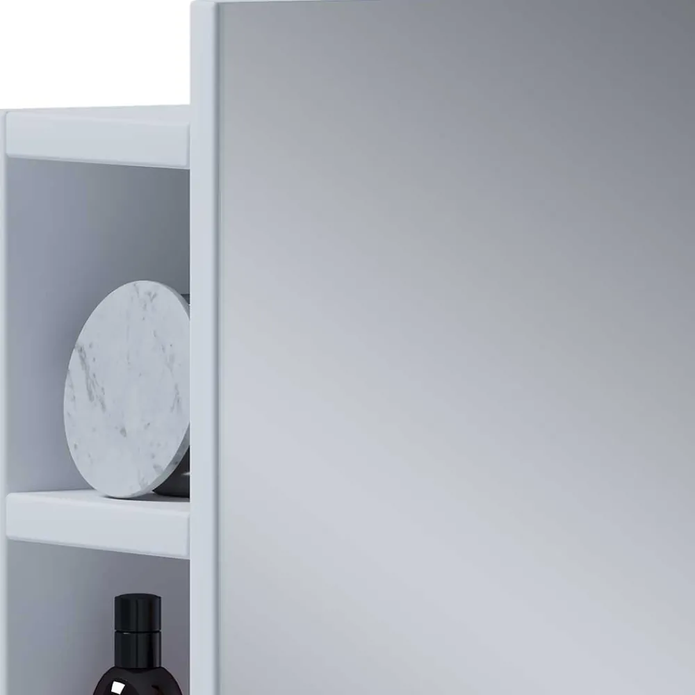 Wohnen Bad-Spiegelschränke*Weißer Badezimmerspiegel mit acht Fächern - Sua