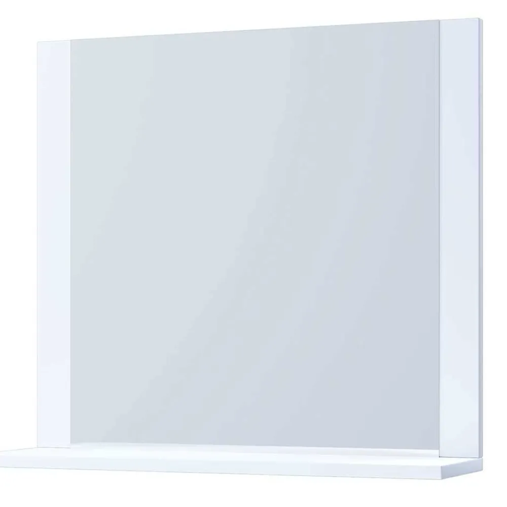 Wohnen Weißer Badezimmerspiegel mit Ablage - Hillary
