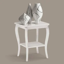 Wohnen Weißer Beistelltisch mit quadratischer Platte - Christoff