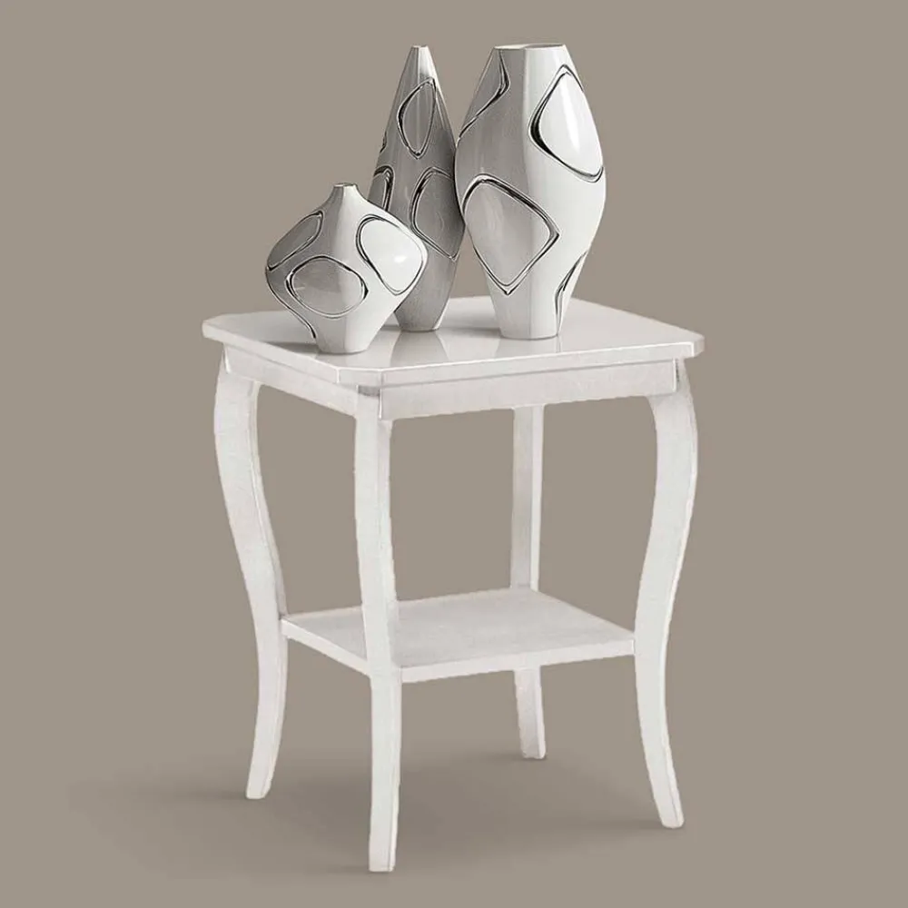 Wohnen Weißer Beistelltisch mit quadratischer Platte - Christoff