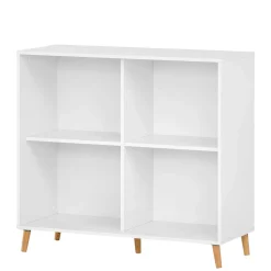 Wohnen Weißer Büroschrank mit Schiebetür & Tür & Fächern - Obtin