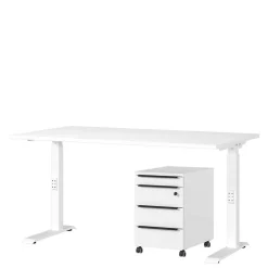 Wohnen Weiße Möbel|Bürotische*Weißer Bürotisch manuell höhenverstellbar - Sparkle