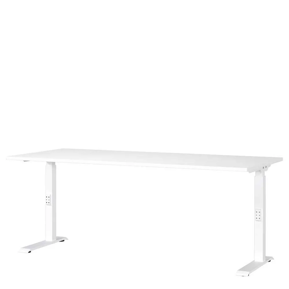 Wohnen Weiße Möbel|Bürotische*Weißer Bürotisch manuell höhenverstellbar - Sparkle