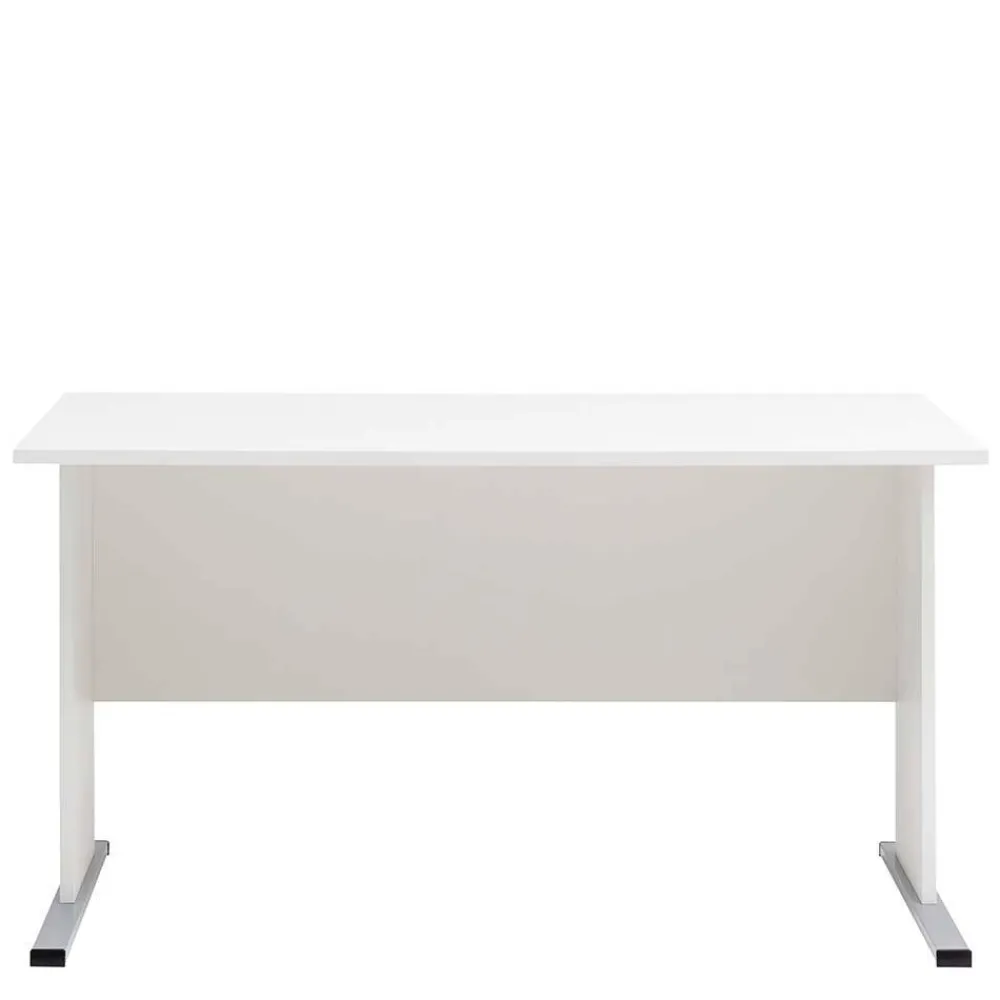 Wohnen Bürotische*Weißer Bürotisch mit Knieraumblende - Radiassu