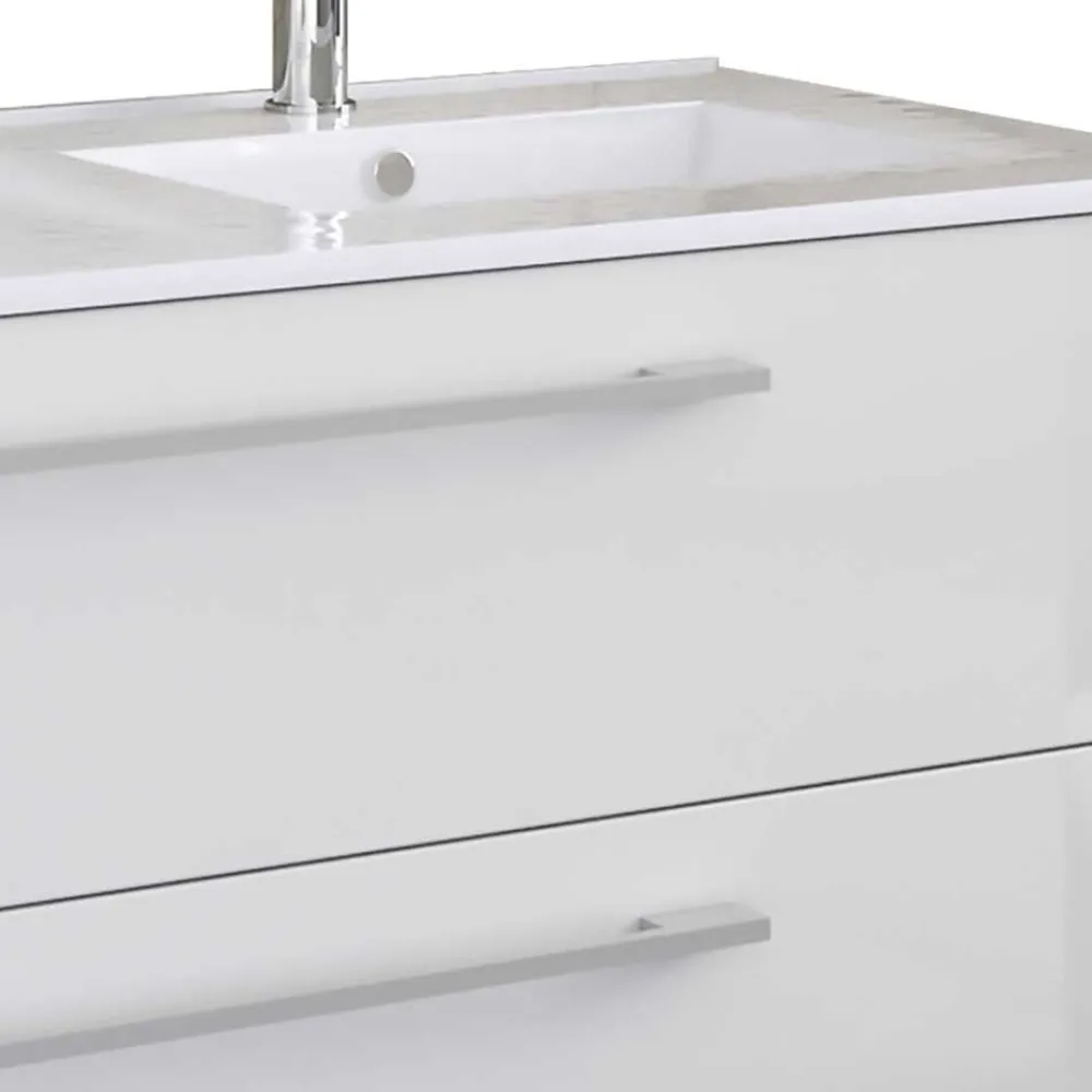 Wohnen Weißer Doppel-Waschtisch für die Wandmontage - Matsu