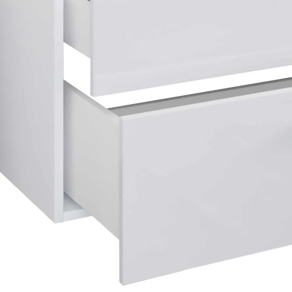 Wohnen Weißer Doppel-Waschtisch für die Wandmontage - Matsu