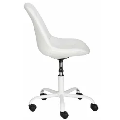 Wohnen Weiße Möbel|Bürostühle*Weißer Drehstuhl mit Kunstleder Schalensitz - Chiloena