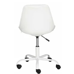 Wohnen Weiße Möbel|Bürostühle*Weißer Drehstuhl mit Kunstleder Schalensitz - Chiloena