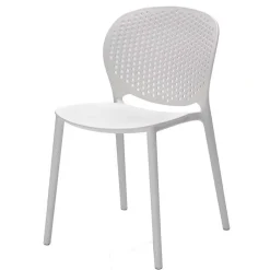 Wohnen Weißer Gartenstuhl aus Kunststoff Fanovic stapelbar (4er Set)