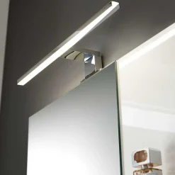 Wohnen Weißer Hochglanz Badspiegel mit 2 Ablagen - Vauflos