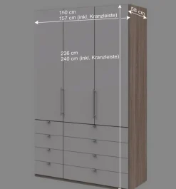 Wohnen Kleiderschränke|Kleiderschränke*Weißer Kleiderschrank Made in Germany - Vaclyn