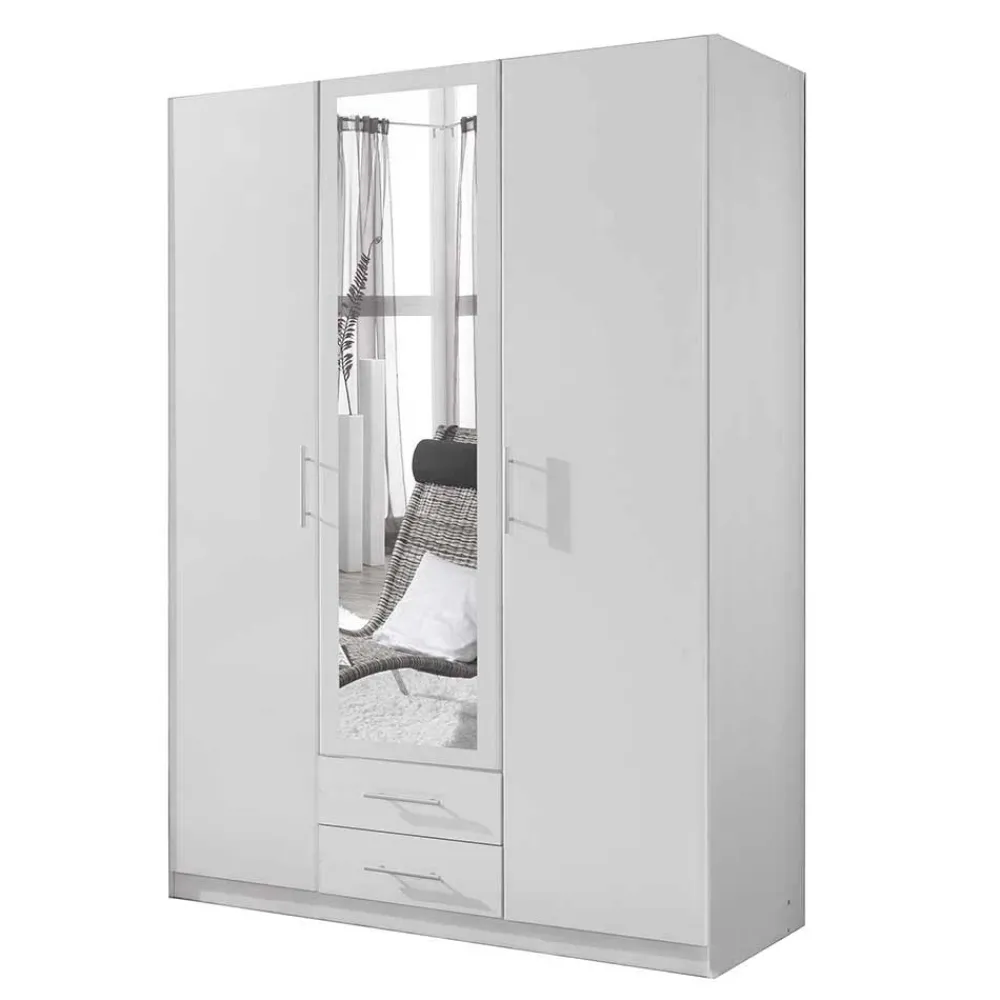 Wohnen Jugendzimmerschränke*Weißer Kleiderschrank mit zwei Schubladen & drei Türen - Catrizia