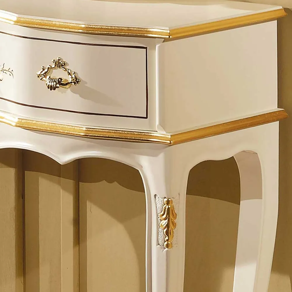 Wohnen Weißer Konsolentisch im Barock Design - Iviada