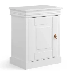 Wohnen Nachttische*Weißer Landhaus Nachtschrank 1-türig - Presto