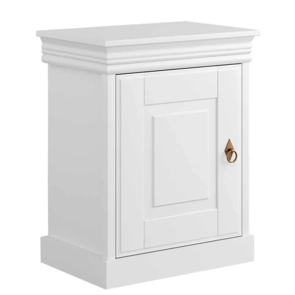 Wohnen Nachttische*Weißer Landhaus Nachtschrank 1-türig - Presto