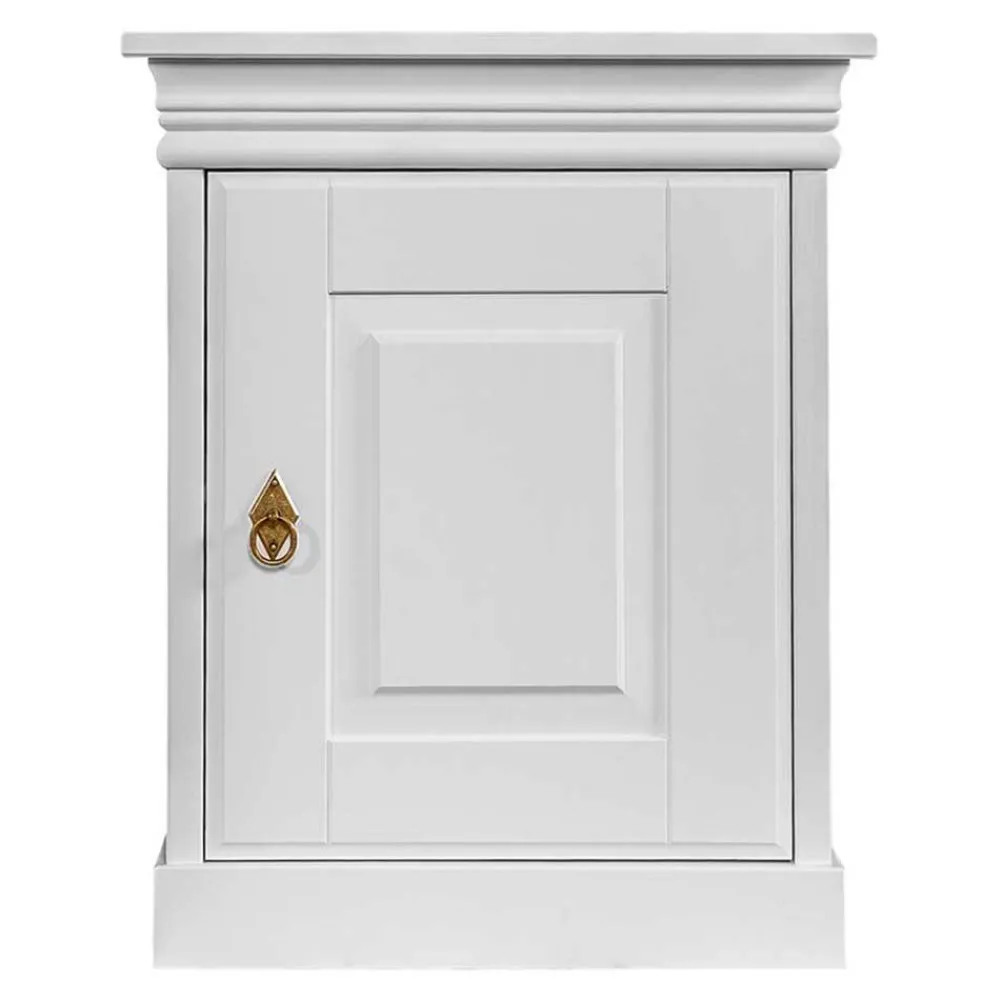 Wohnen Nachttische*Weißer Landhaus Nachtschrank 1-türig - Presto