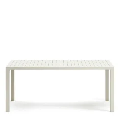 Wohnen Weißer Metall-Gartentisch aus Aluminium - Kosmyna