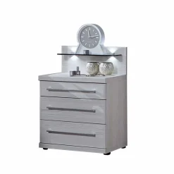 Wohnen Weißer Nachtschrank Arneta mit drei Schubladen