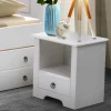 Wohnen Kommoden|Nachttische*Weißer Nachttisch mit großem Fach - Velriva
