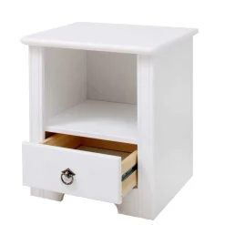 Wohnen Kommoden|Nachttische*Weißer Nachttisch mit großem Fach - Velriva