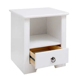 Wohnen Kommoden|Nachttische*Weißer Nachttisch mit großem Fach - Velriva