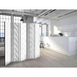 Wohnen Paravents*Weißer Paravent mit Strick Zopf Motiv - Coint