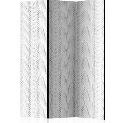 Wohnen Paravents*Weißer Paravent mit Strick Zopf Motiv - Coint