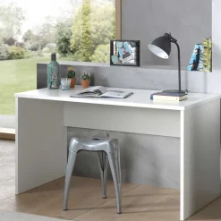 Wohnen Bürotische*Weißer PC Schreibtisch mit Knieraum Blende - Eldrus