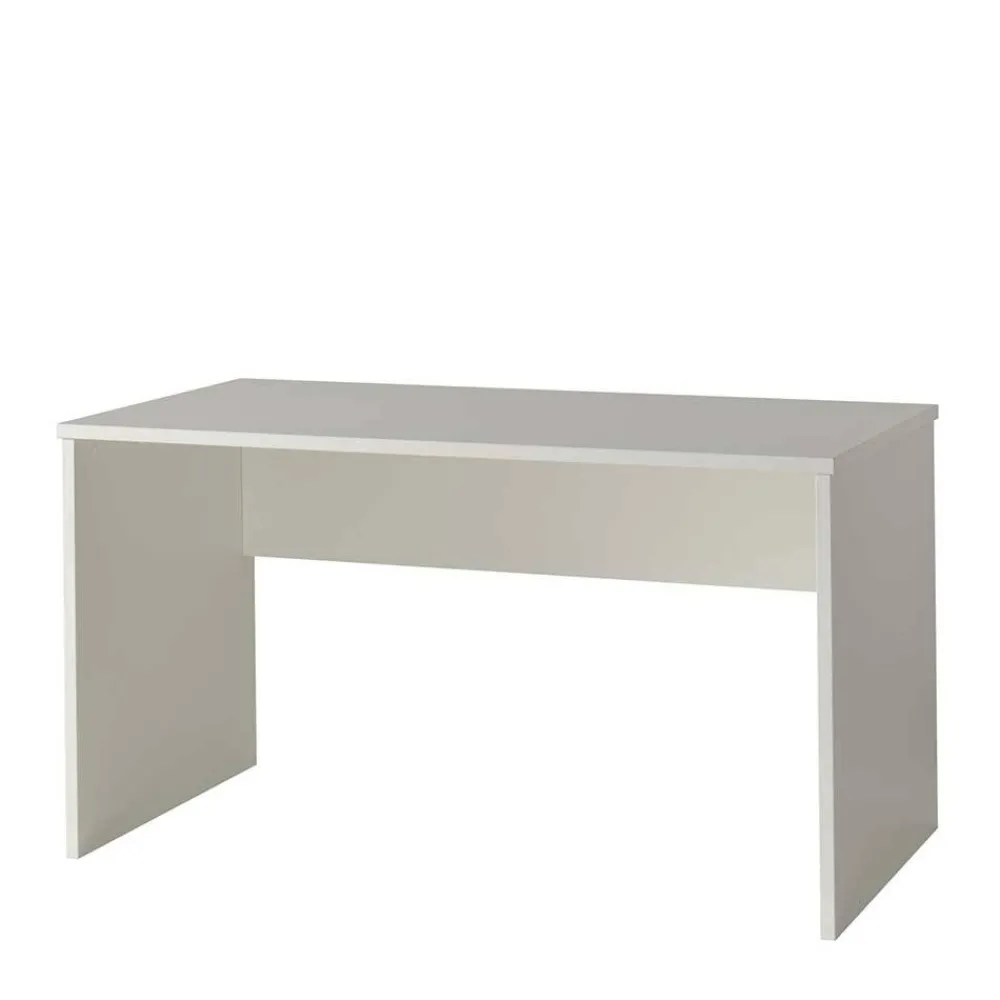 Wohnen Bürotische*Weißer PC Schreibtisch mit Knieraum Blende - Eldrus