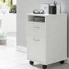 Wohnen Rollcontainer*Weißer Rollcontainer mit Fach & 2 Schubladen - Hank