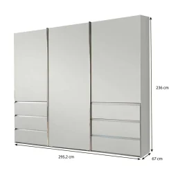 Wohnen Schränke|Kleiderschränke*Weißer Schiebetürenschrank 3-türig - Fachet