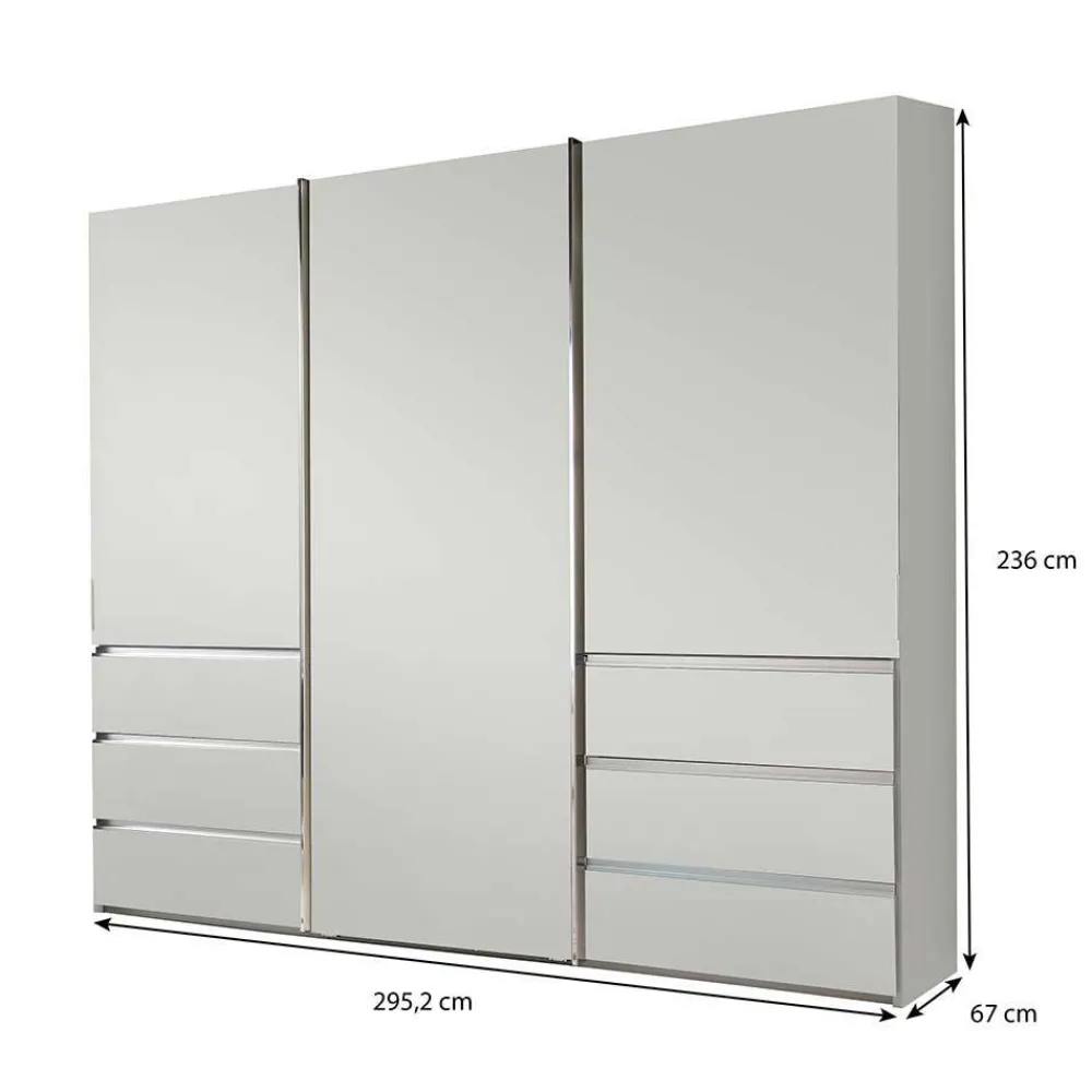 Wohnen Schränke|Kleiderschränke*Weißer Schiebetürenschrank 3-türig - Fachet