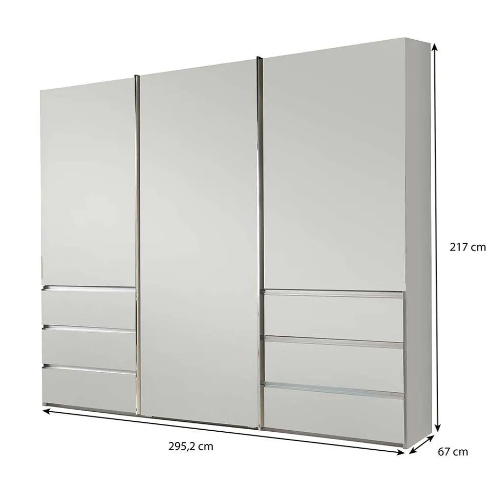 Wohnen Schränke|Kleiderschränke*Weißer Schiebetürenschrank 3-türig - Fachet