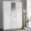 Wohnen Weißer Schlafzimmer Kleiderschrank mit Spiegel - Cador
