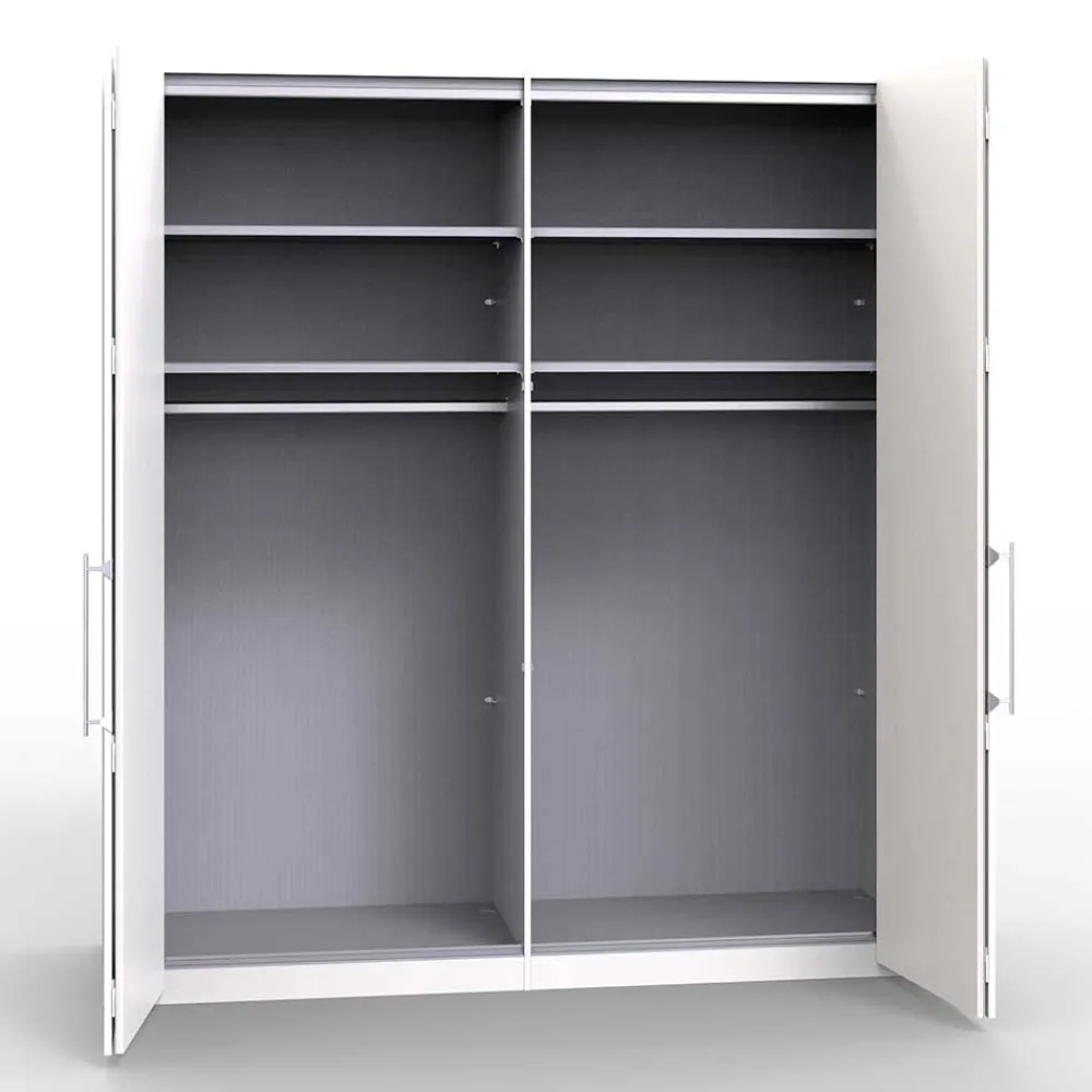 Wohnen Jugendzimmerschränke*Weißer Schlafzimmer Kleiderschrank mit Falttüren - Donpiave