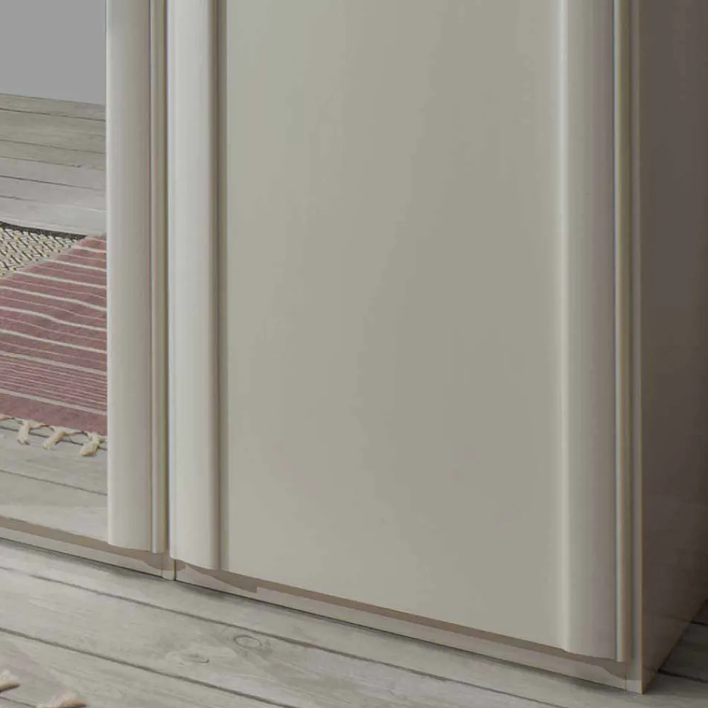 Wohnen Glasmöbel|Schränke*Weißer Schlafzimmerschrank Ronis mit drei Türen