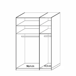 Wohnen Glasmöbel|Schränke*Weißer Schlafzimmerschrank Ronis mit drei Türen