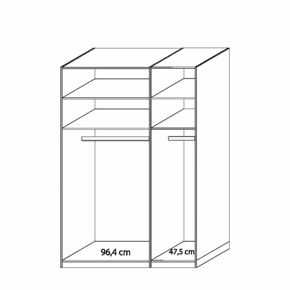 Wohnen Glasmöbel|Schränke*Weißer Schlafzimmerschrank Ronis mit drei Türen