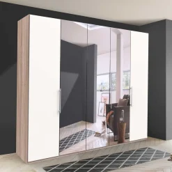 Wohnen Kleiderschränke|Kleiderschränke*Weißer Schlafzimmer-Schrank mit Spiegeln - Vaclyn