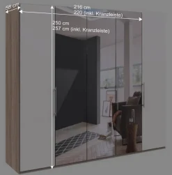 Wohnen Kleiderschränke|Kleiderschränke*Weißer Schlafzimmer-Schrank mit Spiegeln - Vaclyn