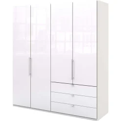 Wohnen Jugendzimmerschränke*Weißer Schlafzimmerschrank mit zwei Falttüren - Dolienca