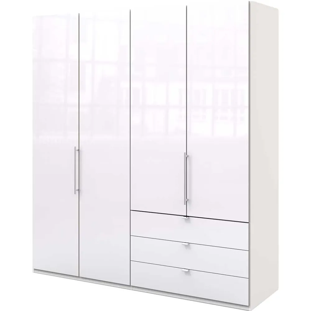 Wohnen Jugendzimmerschränke*Weißer Schlafzimmerschrank mit zwei Falttüren - Dolienca