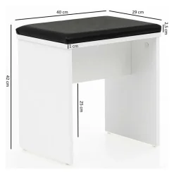 Wohnen Weißer Schminktisch & Hocker - Toprino (zweiteilig)