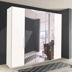 Wohnen Weißer Schrank fürs Schlafzimmer mit Spiegeln - Donpiave
