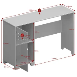 Wohnen Weißer Schreibtisch im Skandi Design - Naidlas
