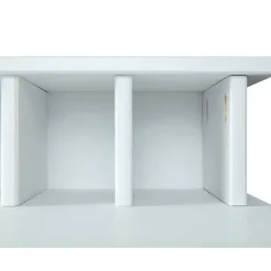 Wohnen Weißer Schreibtisch mit Aufsatz & Truhe - Stanford