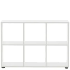 Wohnen Weiße Möbel|Bürotische*Weißer Schreibtisch mit seitlichem Regal - Obtin