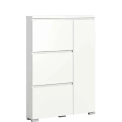 Wohnen Weißer Schuhklappen-Schrank mit drei Klappen - Dany