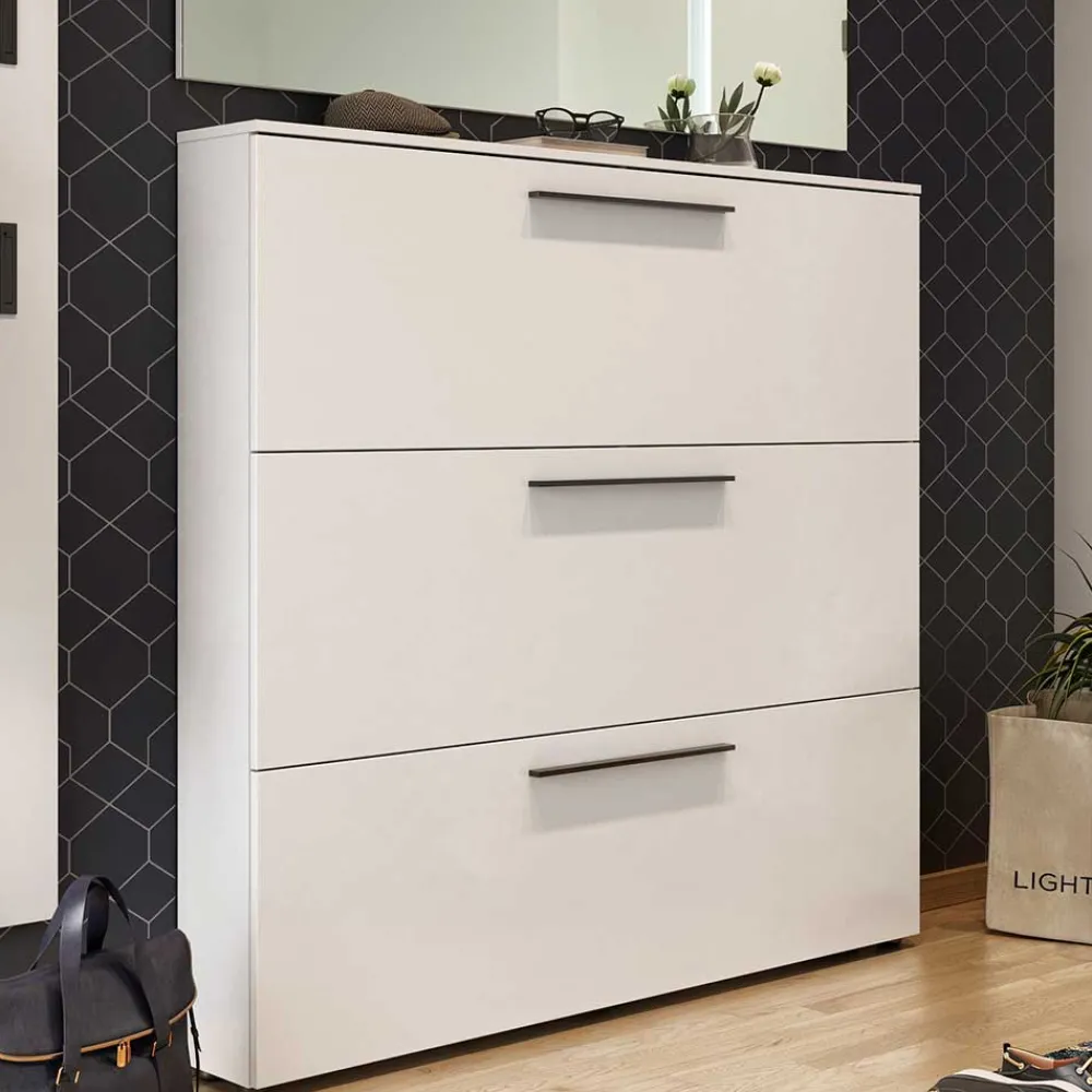 Wohnen Schuhschränke*Weißer Schuhschrank 140 cm breit - Liss